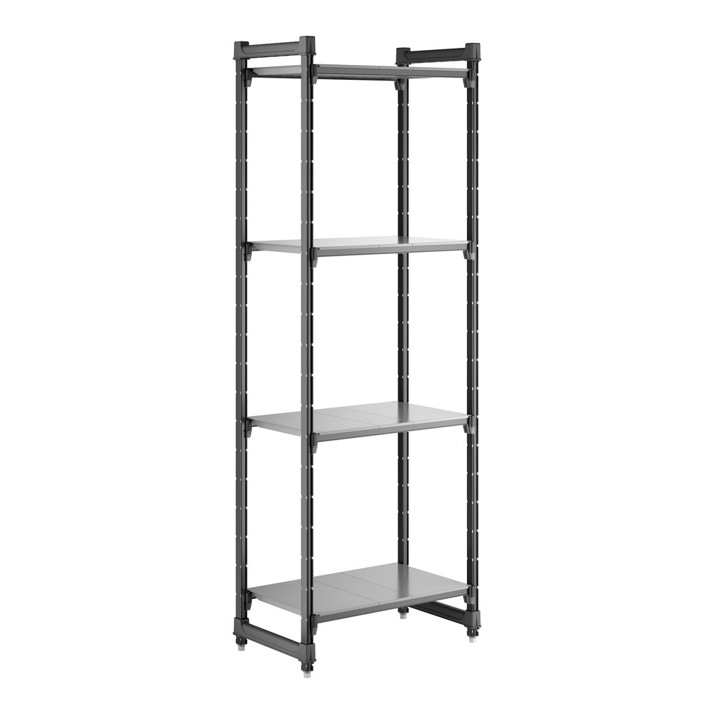 Cambro CBU183084S4580 Camshelving® Basics Plus Solid 4-Shelf Stationary Starter Unit - 18" x 30" x 84"