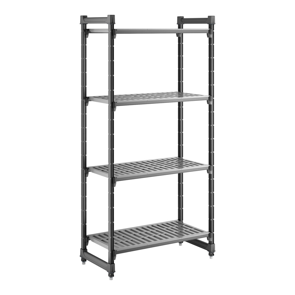 Cambro CBU183672V4580 Camshelving® Basics Plus Vented 4-Shelf Stationary Starter Unit - 18" x 36" x 72"