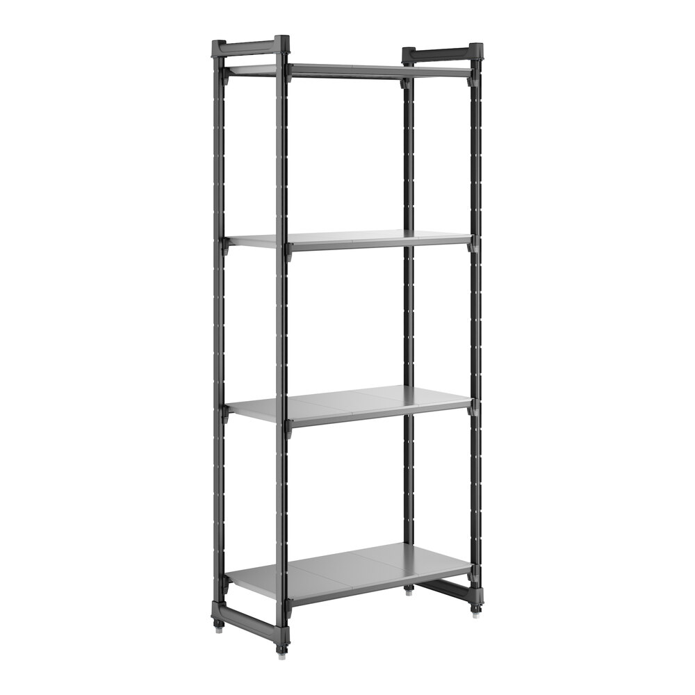 Cambro CBU183684S4580 Camshelving® Basics Plus Solid 4-Shelf Stationary Starter Unit - 18" x 36" x 84"