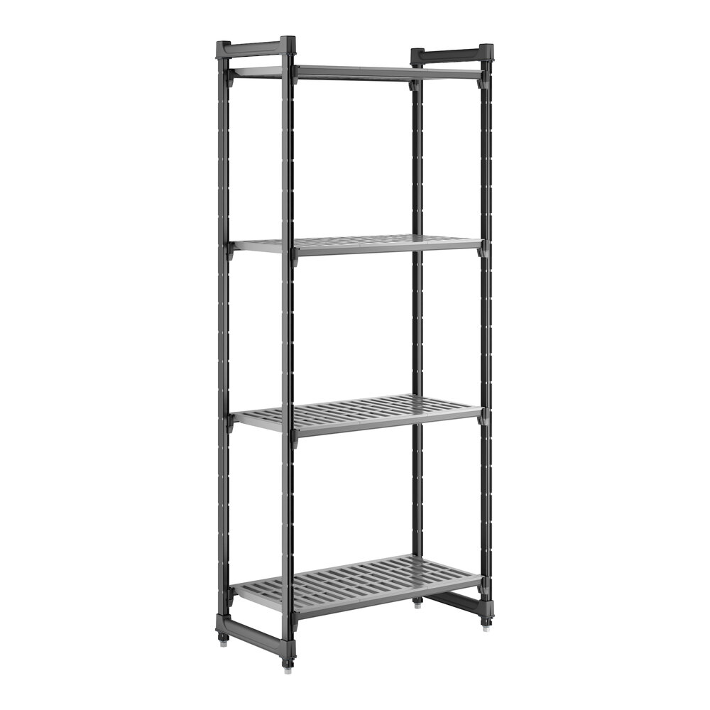 Cambro CBU183684V4580 Camshelving® Basics Plus Vented 4-Shelf Stationary Starter Unit - 18" x 36" x 84"