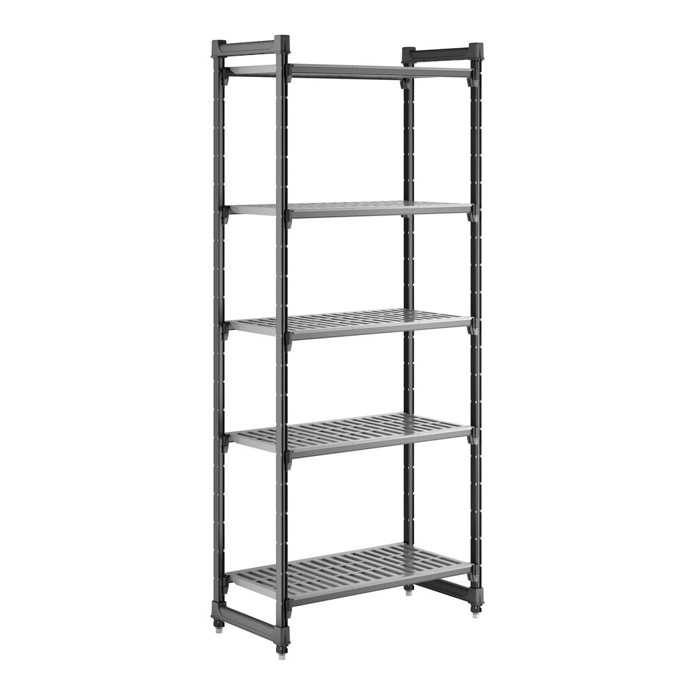 Cambro CBU183684V5580 Camshelving® Basics Plus Vented 5-Shelf Stationary Starter Unit - 18" x 36" x 84"