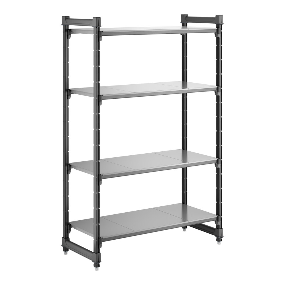 Cambro CBU184264S4580 Camshelving® Basics Plus Solid 4-Shelf Stationary Starter Unit - 18" x 42" x 64"