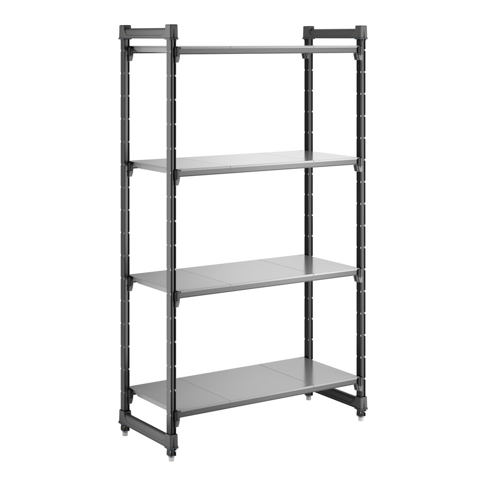 Cambro CBU184272S4580 Camshelving® Basics Plus Solid 4-Shelf Stationary Starter Unit - 18" x 42" x 72"