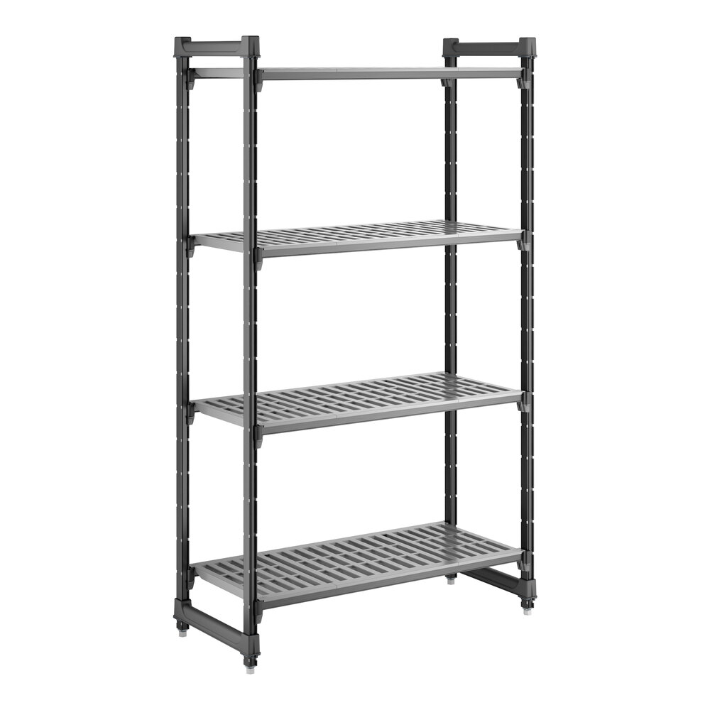 Cambro CBU184272V4580 Camshelving® Basics Plus Vented 4-Shelf Stationary Starter Unit - 18" x 42" x 72"