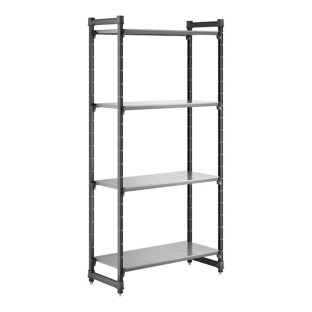 Cambro CBU184284S4580 Camshelving® Basics Plus Solid 4-Shelf Stationary Starter Unit - 18" x 42" x 84"