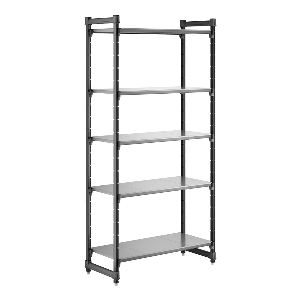 Cambro CBU184284S5580 Camshelving® Basics Plus Solid 5-Shelf Stationary Starter Unit - 18" x 42" x 84"