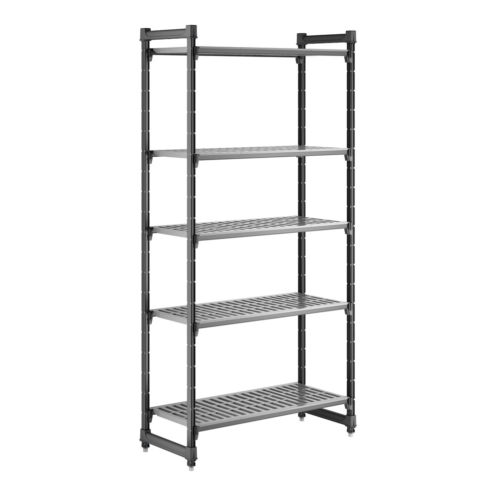 Cambro CBU184284V5580 Camshelving® Basics Plus Vented 5-Shelf Stationary Starter Unit - 18" x 42" x 84"