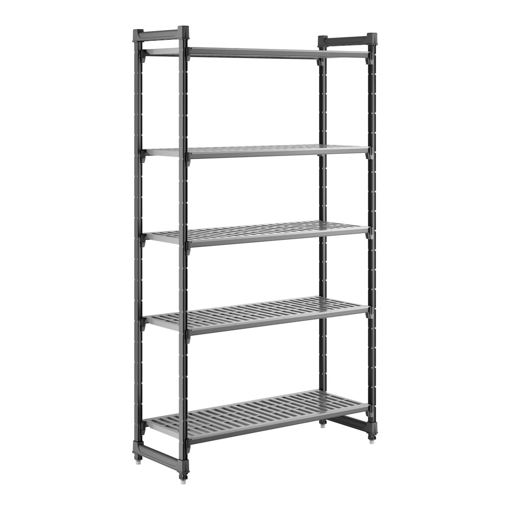 Cambro CBU184884V5580 Camshelving® Basics Plus Vented 5-Shelf Stationary Starter Unit - 18" x 48" x 84"