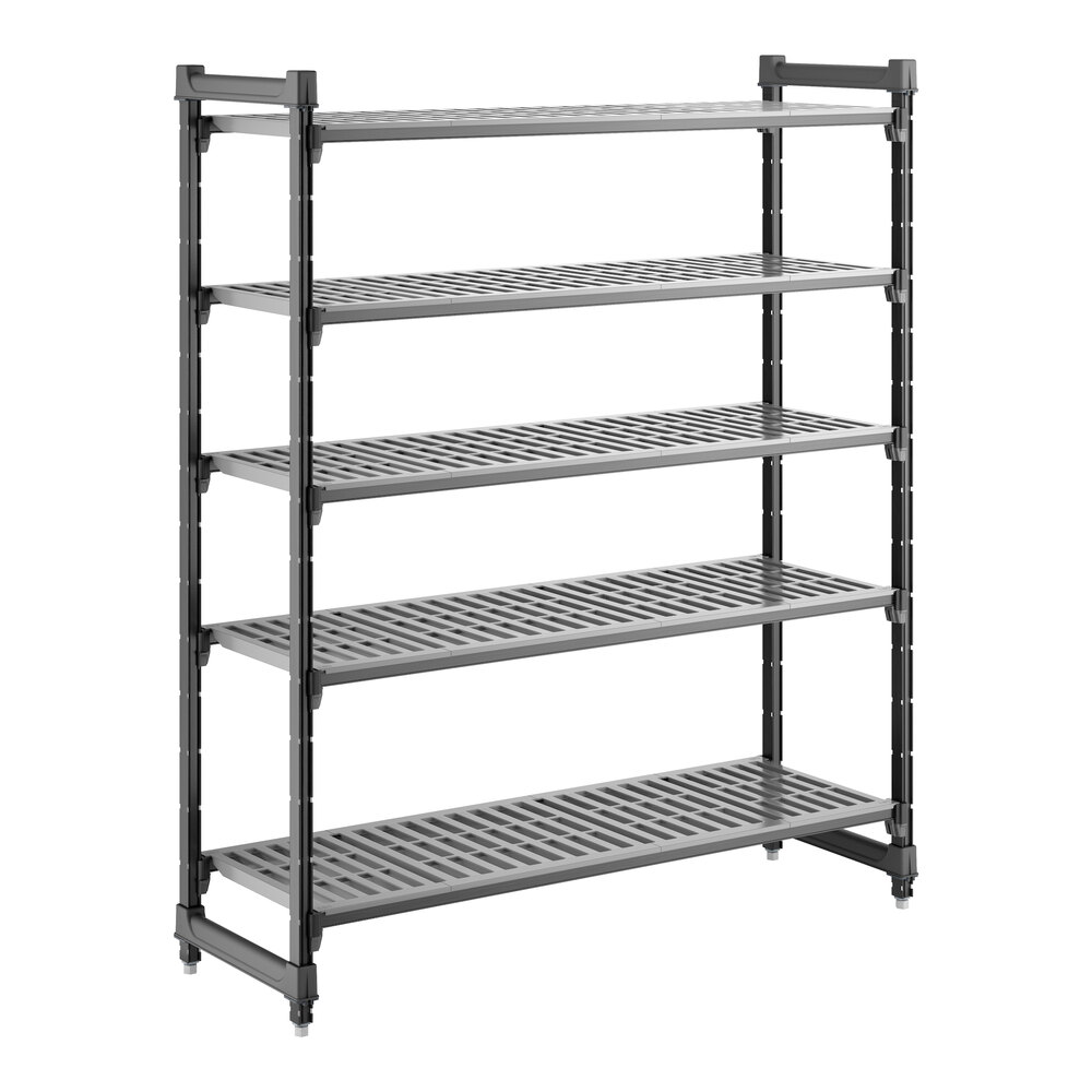 Cambro CBU185464V5580 Camshelving® Basics Plus Vented 5-Shelf Stationary Starter Unit - 18" x 54" x 64"