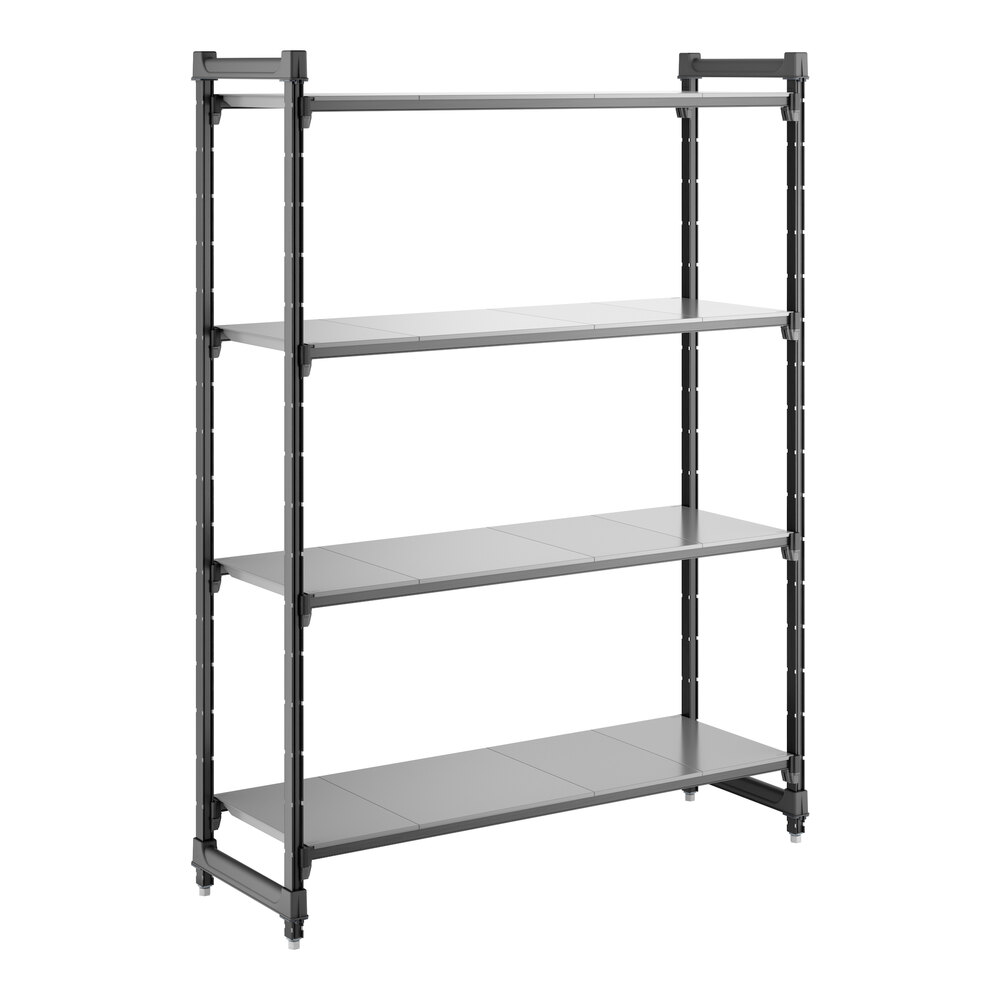Cambro CBU185472S4580 Camshelving® Basics Plus Solid 4-Shelf Stationary Starter Unit - 18" x 54" x 72"