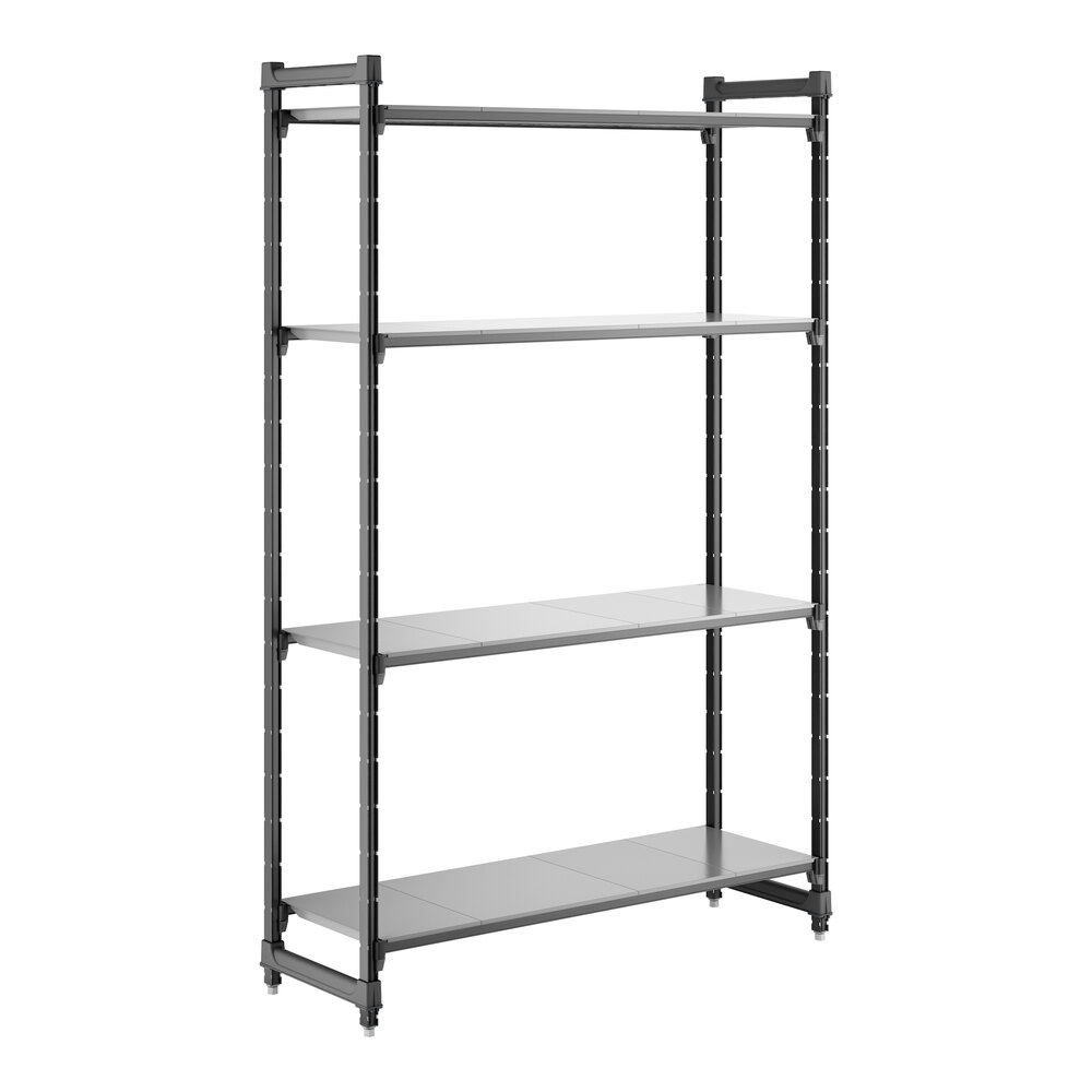 Cambro CBU185484S4580 Camshelving® Basics Plus Solid 4-Shelf Stationary Starter Unit - 18" x 54" x 84"