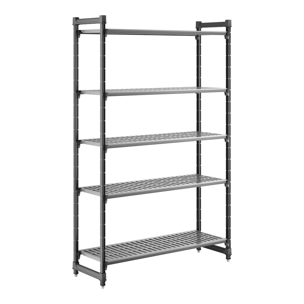 Cambro CBU185484V5580 Camshelving® Basics Plus Vented 5-Shelf Stationary Starter Unit - 18" x 54" x 84"