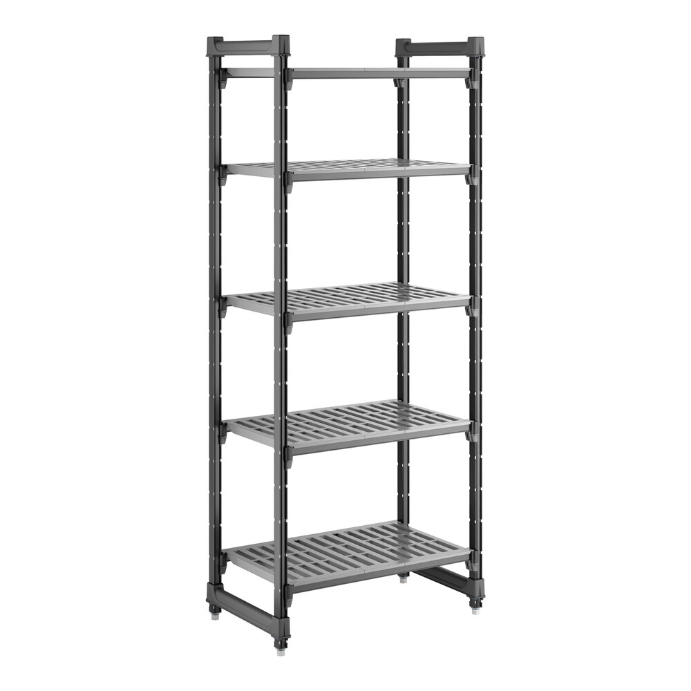 Cambro CBU183072V5580 Camshelving® Basics Plus Vented 5-Shelf Stationary Starter Unit - 18" x 30" x 72"