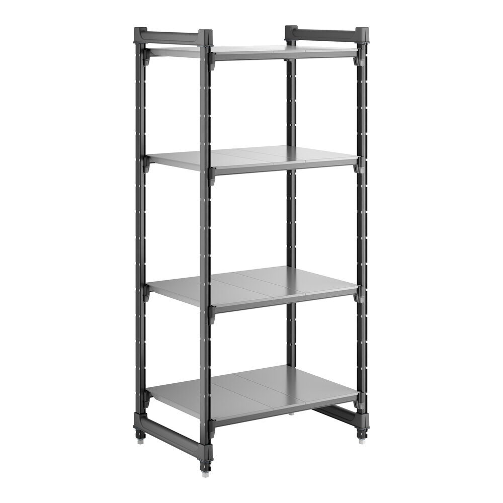 Cambro CBU213064S4580 Camshelving® Basics Plus Solid 4-Shelf Stationary Starter Unit - 21" x 30" x 64"