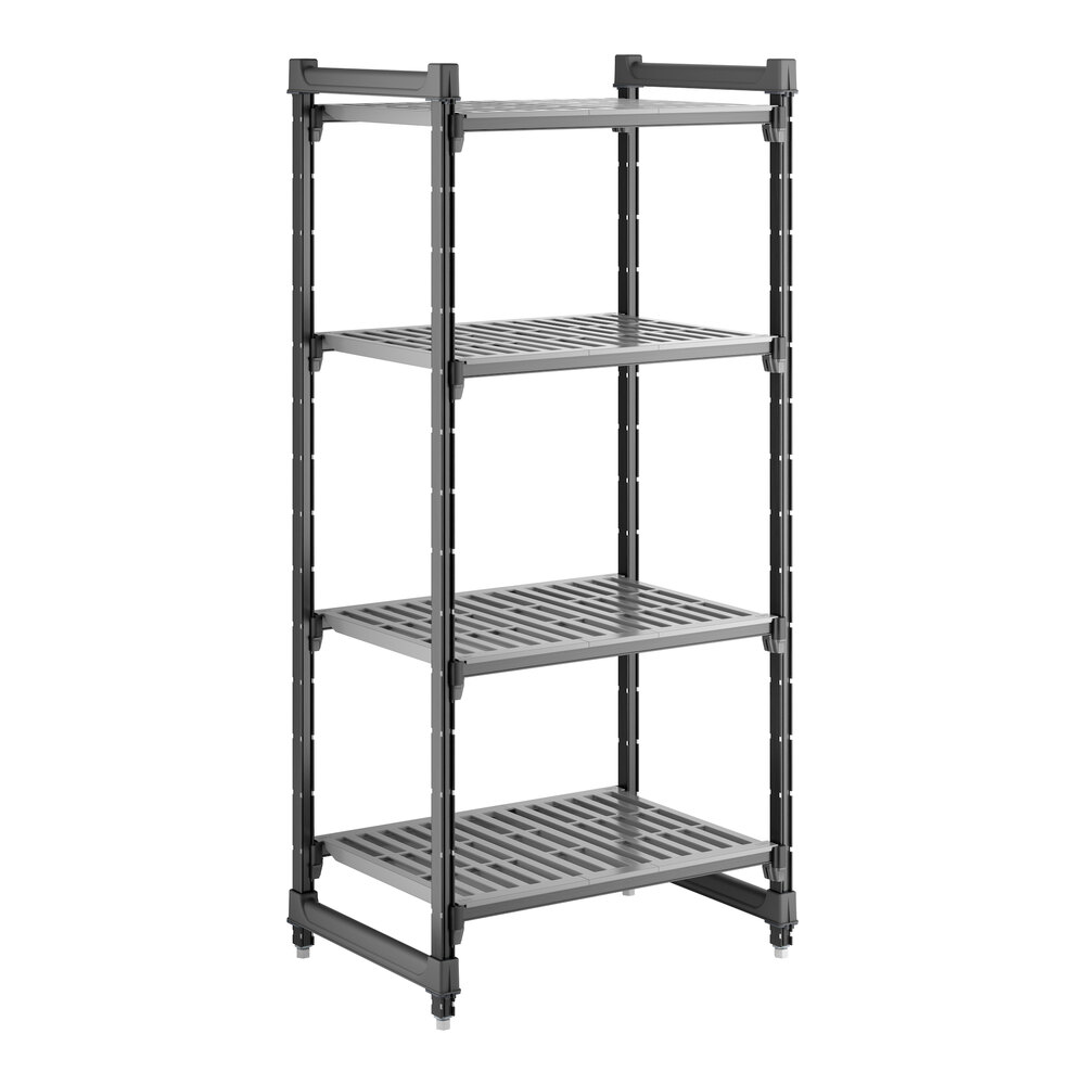 Cambro CBU213064V4580 Camshelving® Basics Plus Vented 4-Shelf Stationary Starter Unit - 21" x 30" x 64"