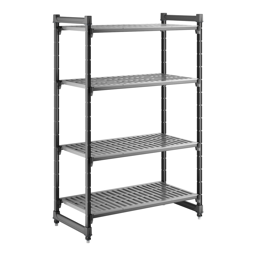 Cambro CBU214264V4580 Camshelving® Basics Plus Vented 4-Shelf Stationary Starter Unit - 21" x 42" x 64"