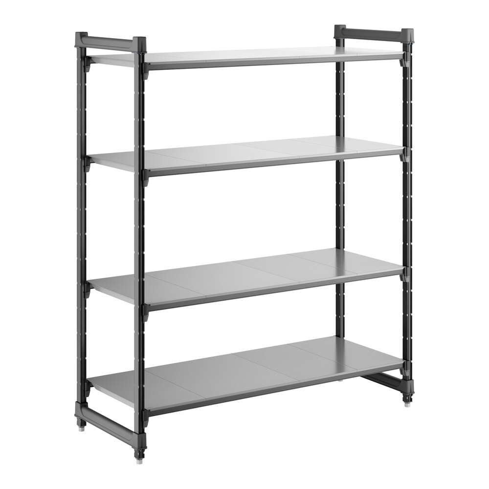 Cambro CBU215464S4580 Camshelving® Basics Plus Solid 4-Shelf Stationary Starter Unit - 21" x 54" x 64"