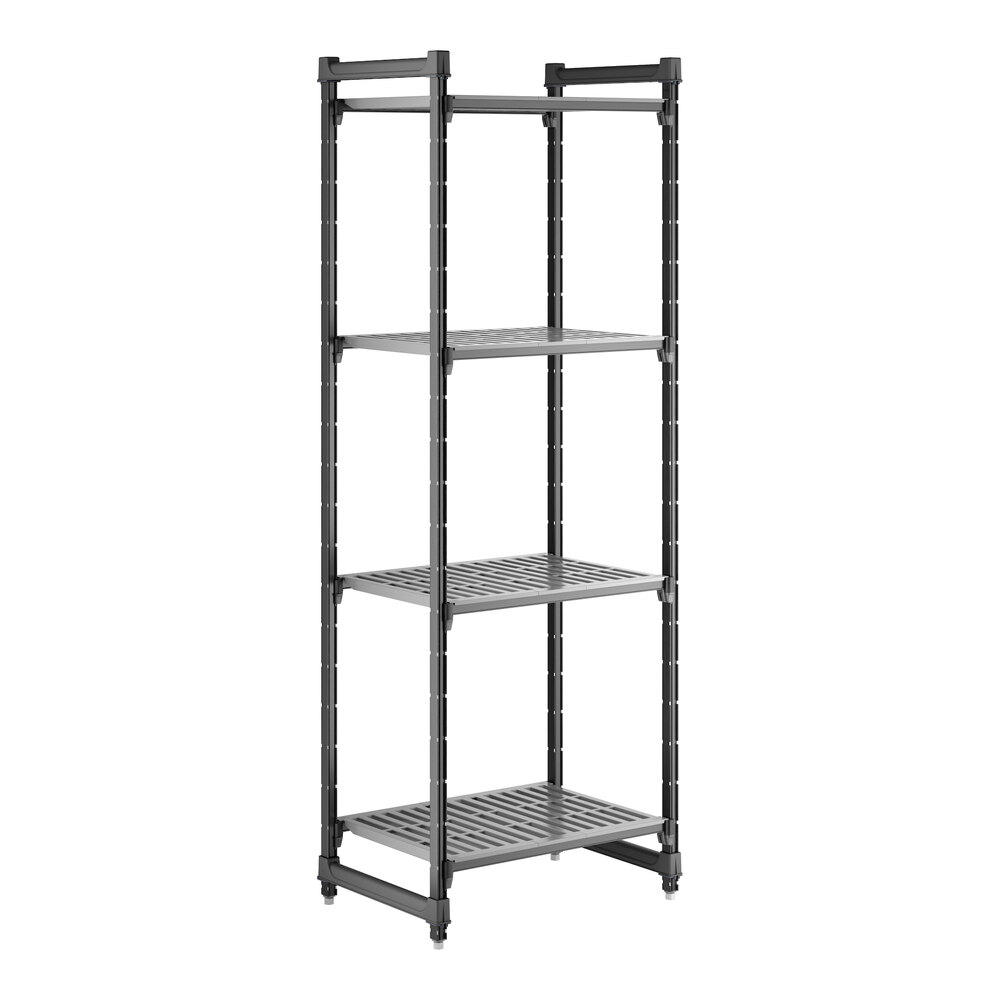 Cambro CBU213084V4580 Camshelving® Basics Plus Vented 4-Shelf Stationary Starter Unit - 21" x 30" x 84"