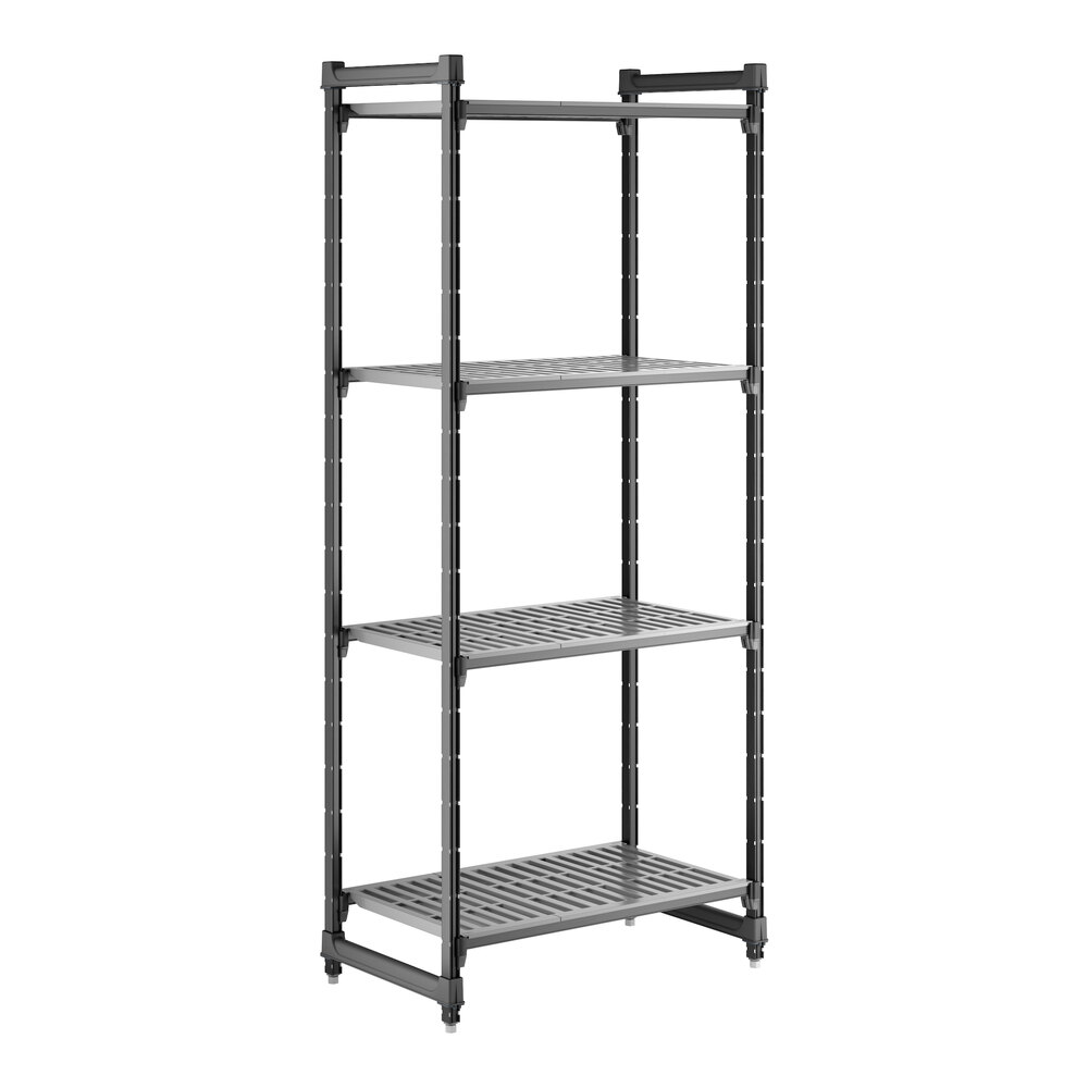 Cambro CBU213684V4580 Camshelving® Basics Plus Vented 4-Shelf Stationary Starter Unit - 21" x 36" x 84"