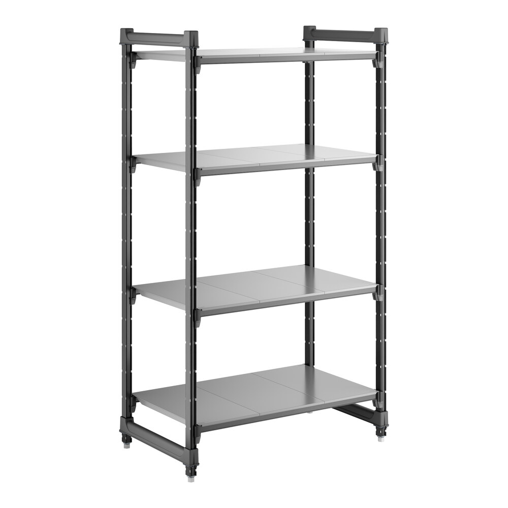 Cambro CBU213664S4580 Camshelving® Basics Plus Solid 4-Shelf Stationary Starter Unit - 21" x 36" x 64"