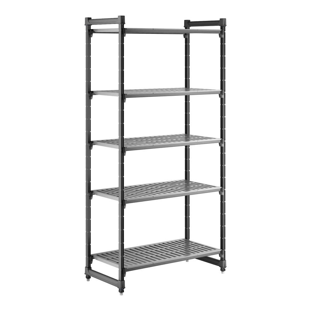 Cambro CBU214284V5580 Camshelving® Basics Plus Vented 5-Shelf Stationary Starter Unit - 21" x 42" x 84"