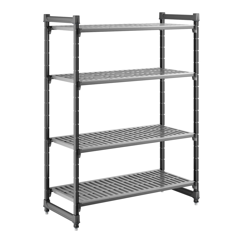 Cambro CBU214864V4580 Camshelving® Basics Plus Vented 4-Shelf Stationary Starter Unit - 21" x 48" x 64"