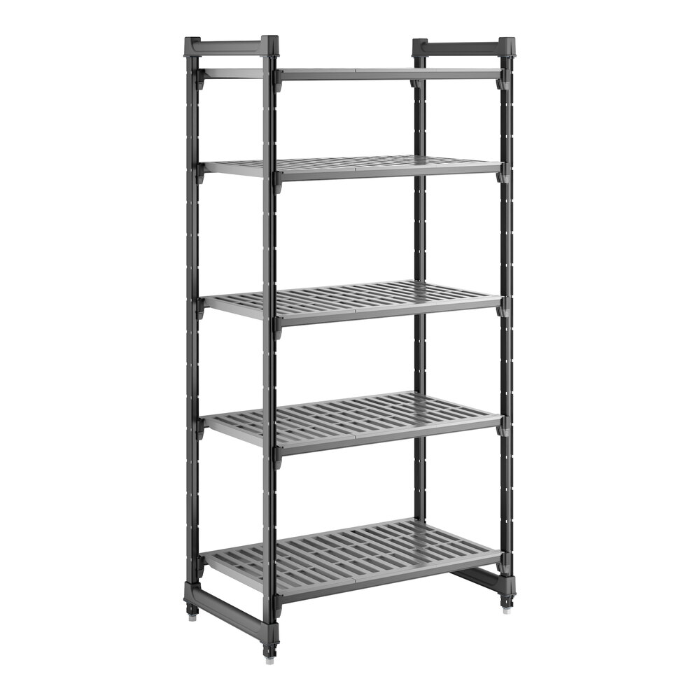 Cambro CBU213672V5580 Camshelving® Basics Plus Vented 5-Shelf Stationary Starter Unit - 21" x 36" x 72"