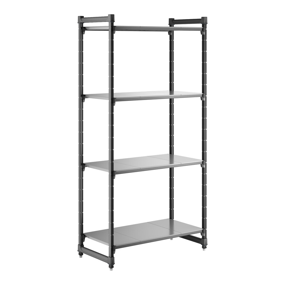 Cambro CBU214284S4580 Camshelving® Basics Plus Solid 4-Shelf Stationary Starter Unit - 21" x 42" x 84"