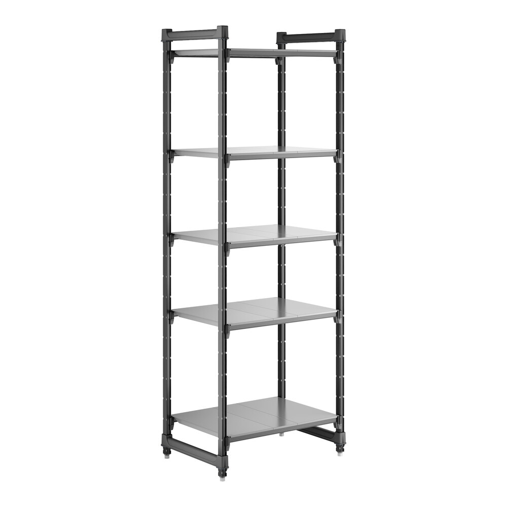 Cambro CBU213084S5580 Camshelving® Basics Plus Solid 5-Shelf Stationary Starter Unit - 21" x 30" x 84"