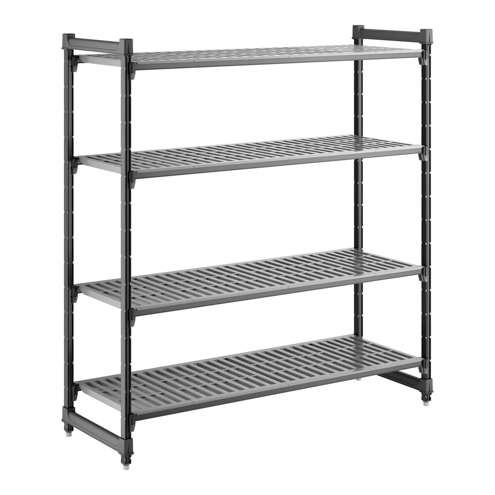 Cambro CBU216064V4580 Camshelving® Basics Plus Vented 4-Shelf Stationary Starter Unit - 21" x 60" x 64"