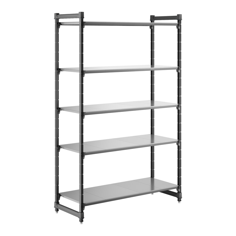 Cambro CBU215484S5580 Camshelving® Basics Plus Solid 5-Shelf Stationary Starter Unit - 21" x 54" x 84"