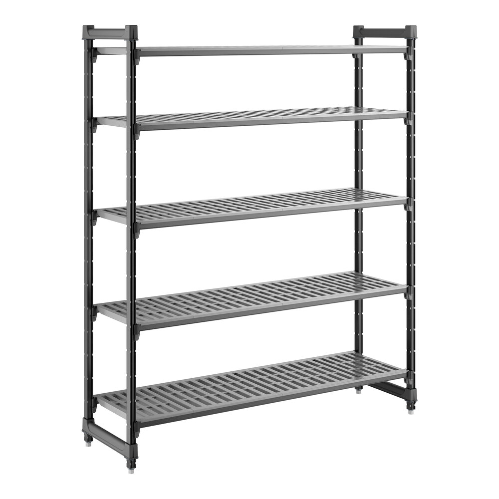 Cambro CBU186072V5580 Camshelving® Basics Plus Vented 5-Shelf Stationary Starter Unit - 18" x 60" x 72"