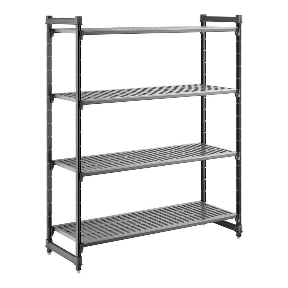 Cambro CBU216072V4580 Camshelving® Basics Plus Vented 4-Shelf Stationary Starter Unit - 21" x 60" x 72"