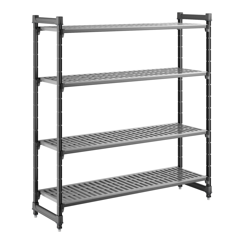 Cambro CBU186064V4580 Camshelving® Basics Plus Vented 4-Shelf Stationary Starter Unit - 18" x 60" x 64"