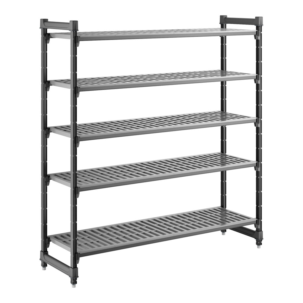 Cambro CBU186064V5580 Camshelving® Basics Plus Vented 5-Shelf Stationary Starter Unit - 18" x 60" x 64"