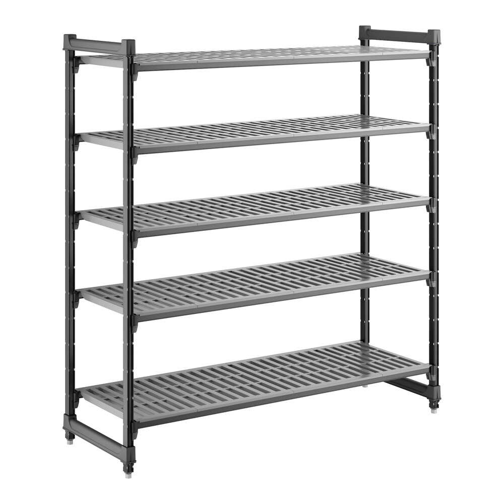 Cambro CBU216064V5580 Camshelving® Basics Plus Vented 5-Shelf Stationary Starter Unit - 21" x 60" x 64"