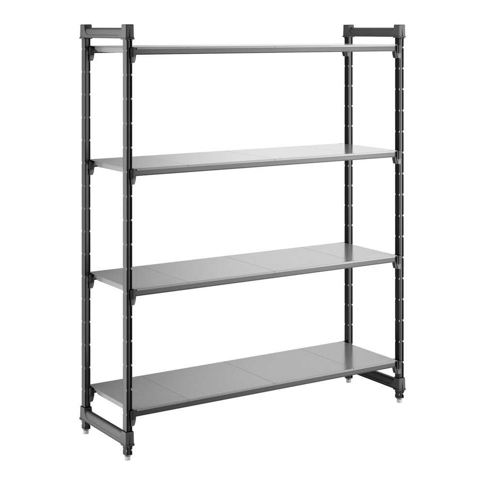 Cambro CBU186072S4580 Camshelving® Basics Plus Solid 4-Shelf Stationary Starter Unit - 18" x 60" x 72"