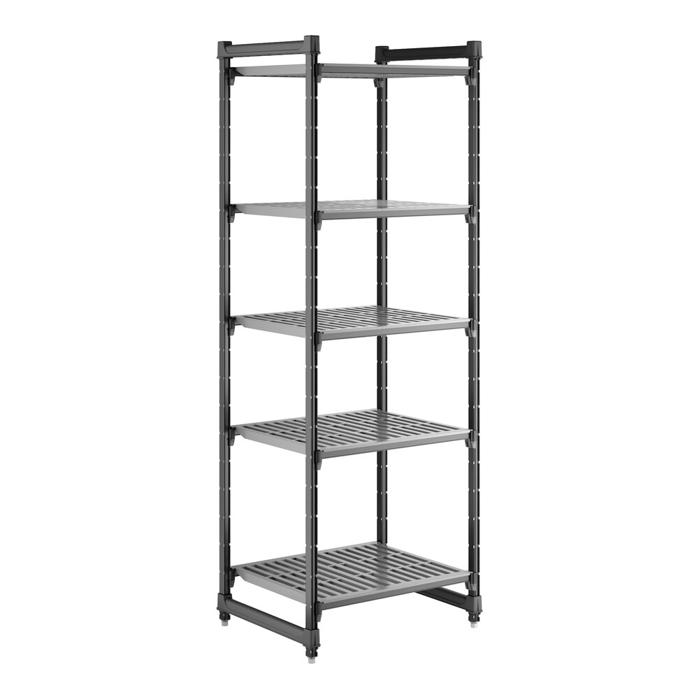 Cambro CBU243084V5580 Camshelving® Basics Plus Vented 5-Shelf Stationary Starter Unit - 24" x 30" x 84"