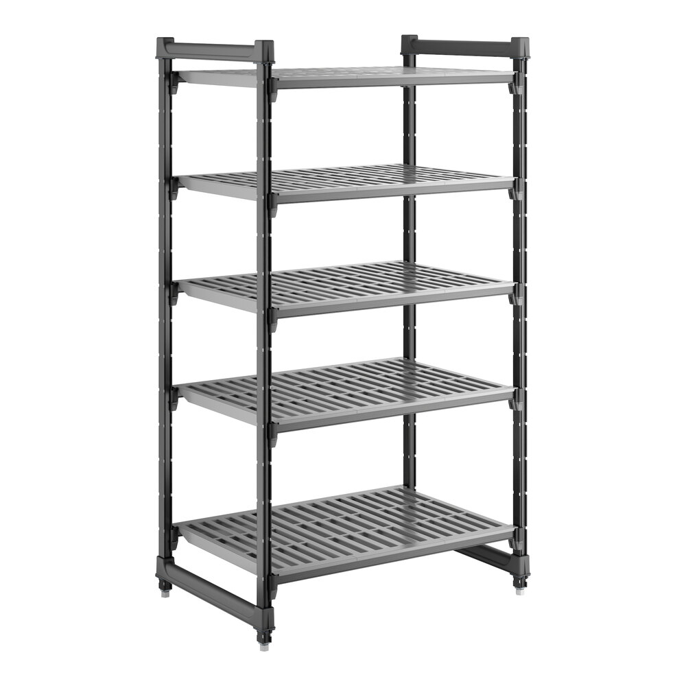 Cambro CBU243664V5580 Camshelving® Basics Plus Vented 5-Shelf Stationary Starter Unit - 24" x 36" x 64"