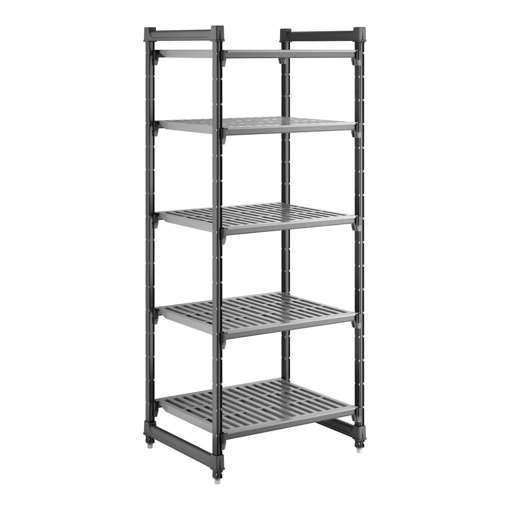 Cambro CBU243072V5580 Camshelving® Basics Plus Vented 5-Shelf Stationary Starter Unit - 24" x 30" x 72"