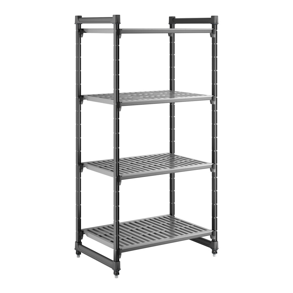 Cambro CBU243672V4580 Camshelving® Basics Plus Vented 4-Shelf Stationary Starter Unit - 24" x 36" x 72"