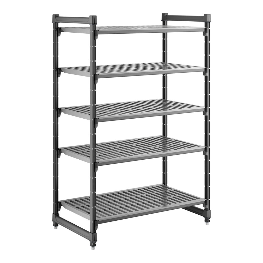 Cambro CBU244264V5580 Camshelving® Basics Plus Vented 5-Shelf Stationary Starter Unit - 24" x 42" x 64"