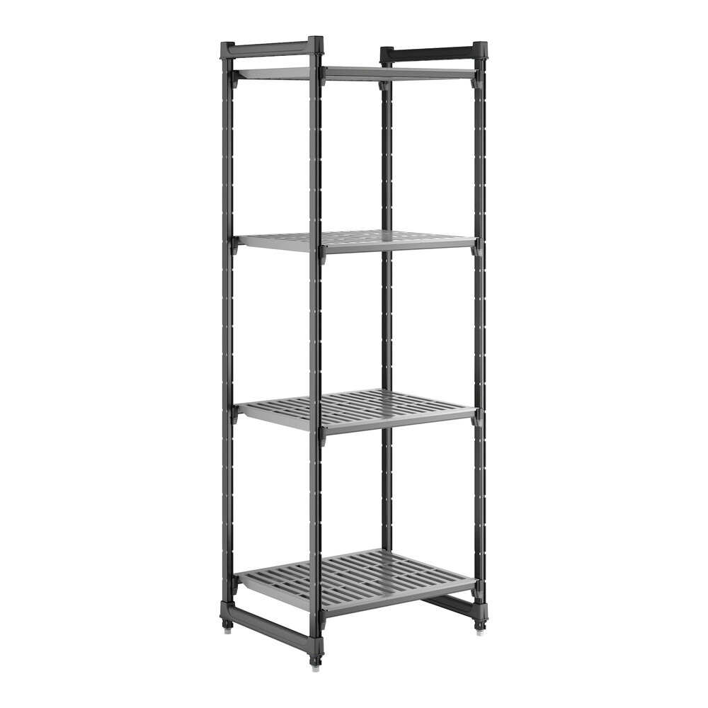 Cambro CBU243084V4580 Camshelving® Basics Plus Vented 4-Shelf Stationary Starter Unit - 24" x 30" x 84"