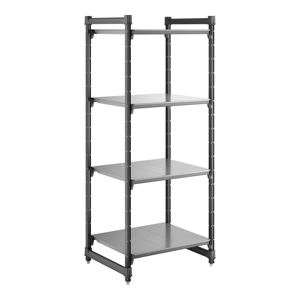Cambro CBU243072S4580 Camshelving® Basics Plus Solid 4-Shelf Stationary Starter Unit - 24" x 30" x 72"