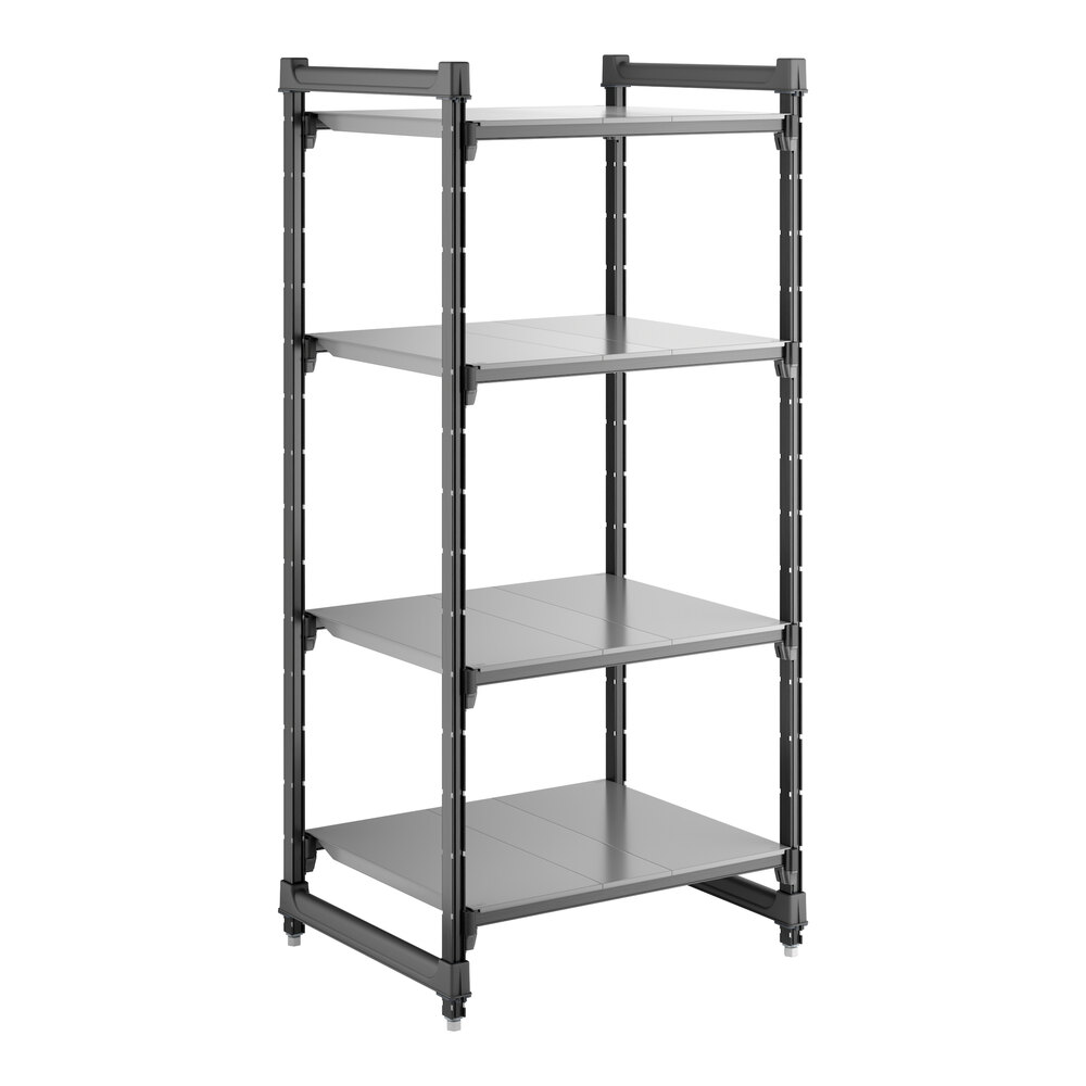 Cambro CBU243064S4580 Camshelving® Basics Plus Solid 4-Shelf Stationary Starter Unit - 24" x 30" x 64"