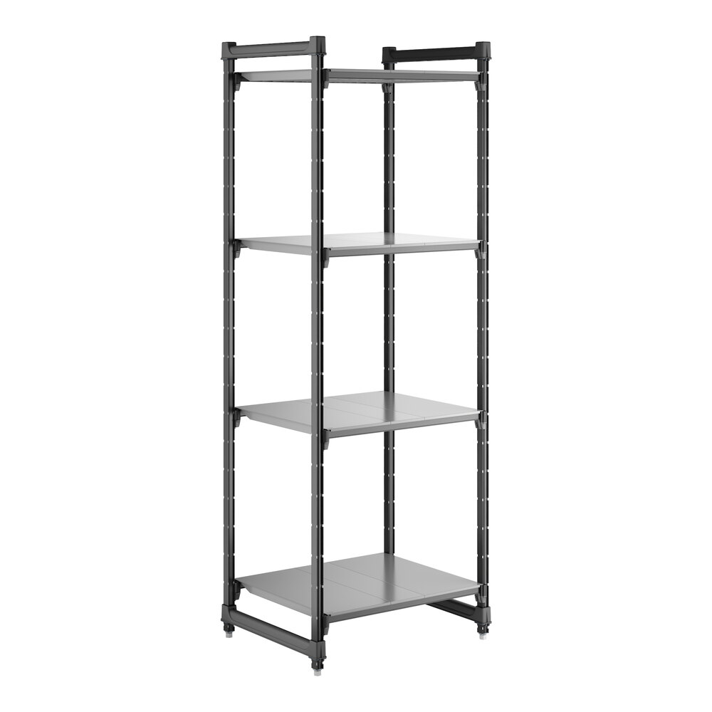 Cambro CBU243084S4580 Camshelving® Basics Plus Solid 4-Shelf Stationary Starter Unit - 24" x 30" x 84"