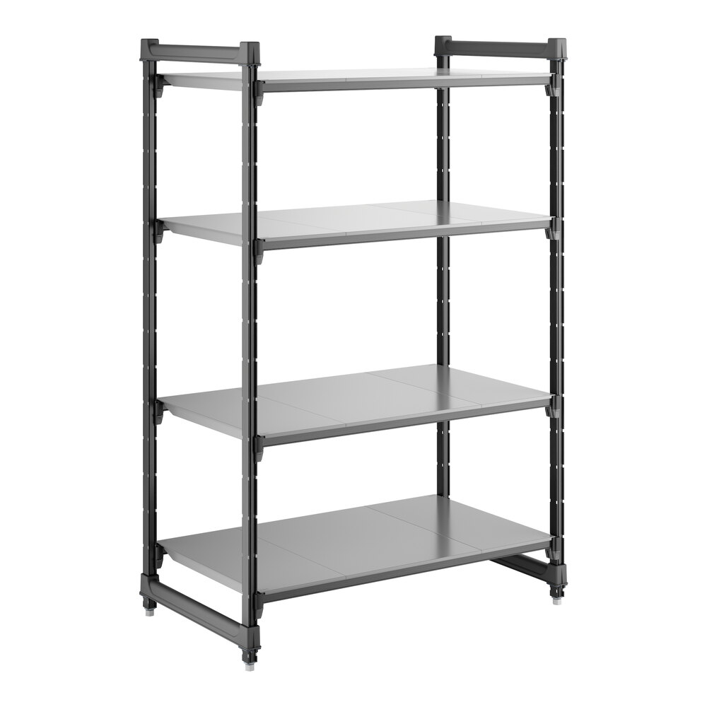 Cambro CBU244264S4580 Camshelving® Basics Plus Solid 4-Shelf Stationary Starter Unit - 24" x 42" x 64"