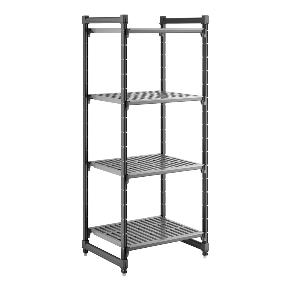 Cambro CBU243072V4580 Camshelving® Basics Plus Vented 4-Shelf Stationary Starter Unit - 24" x 30" x 72"