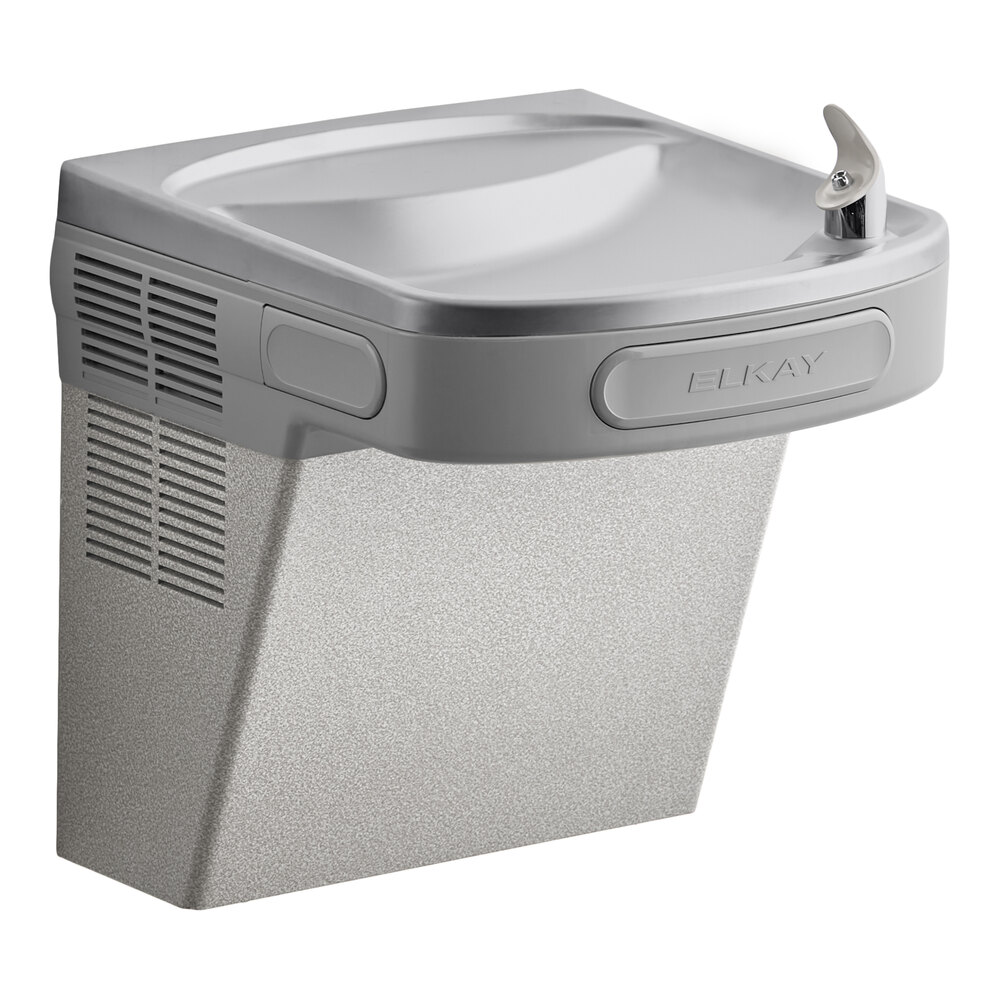 Zurn Elkay EZS8L Light Gray Granite 8 GPH Wall Mount Non-Filtered Drinking Fountain with Extra Deep Basin and Vinyl Finish - 115V - Chilled