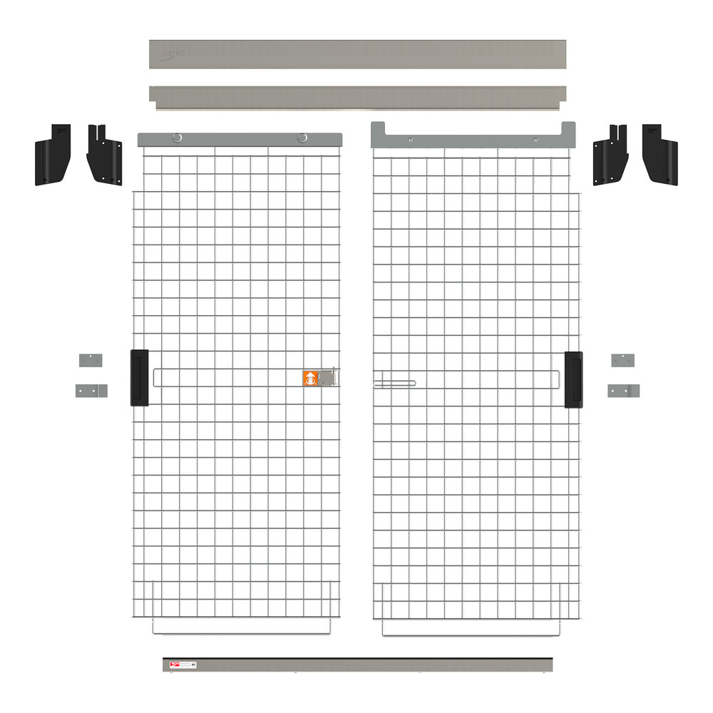 Metro SEC55C-SLKIT SlideSecure 48" Chrome Sliding Door Retrofit Kit for Security Units